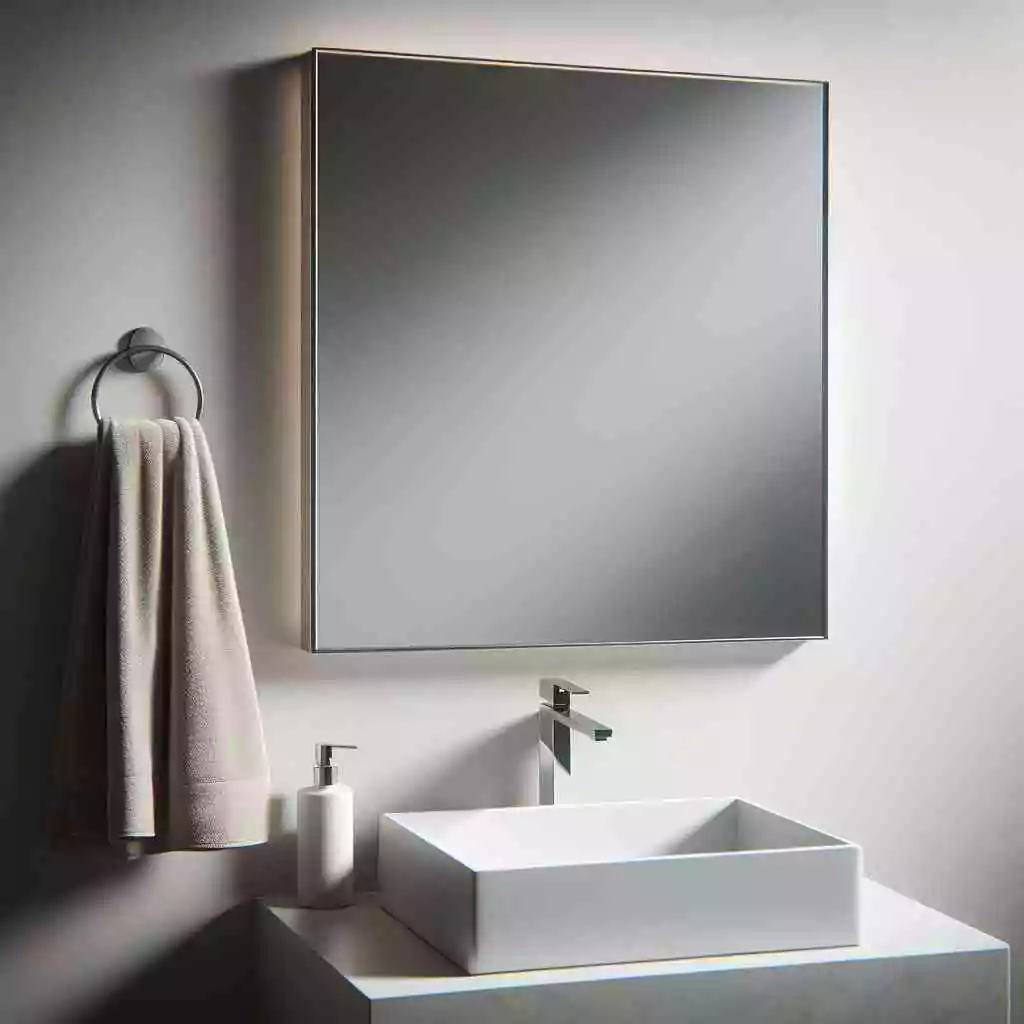Bathroom mirror installation
