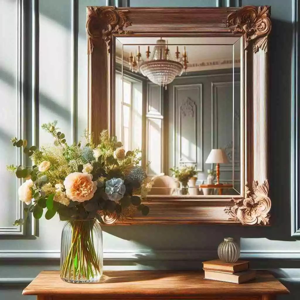 Beveled wall mirror