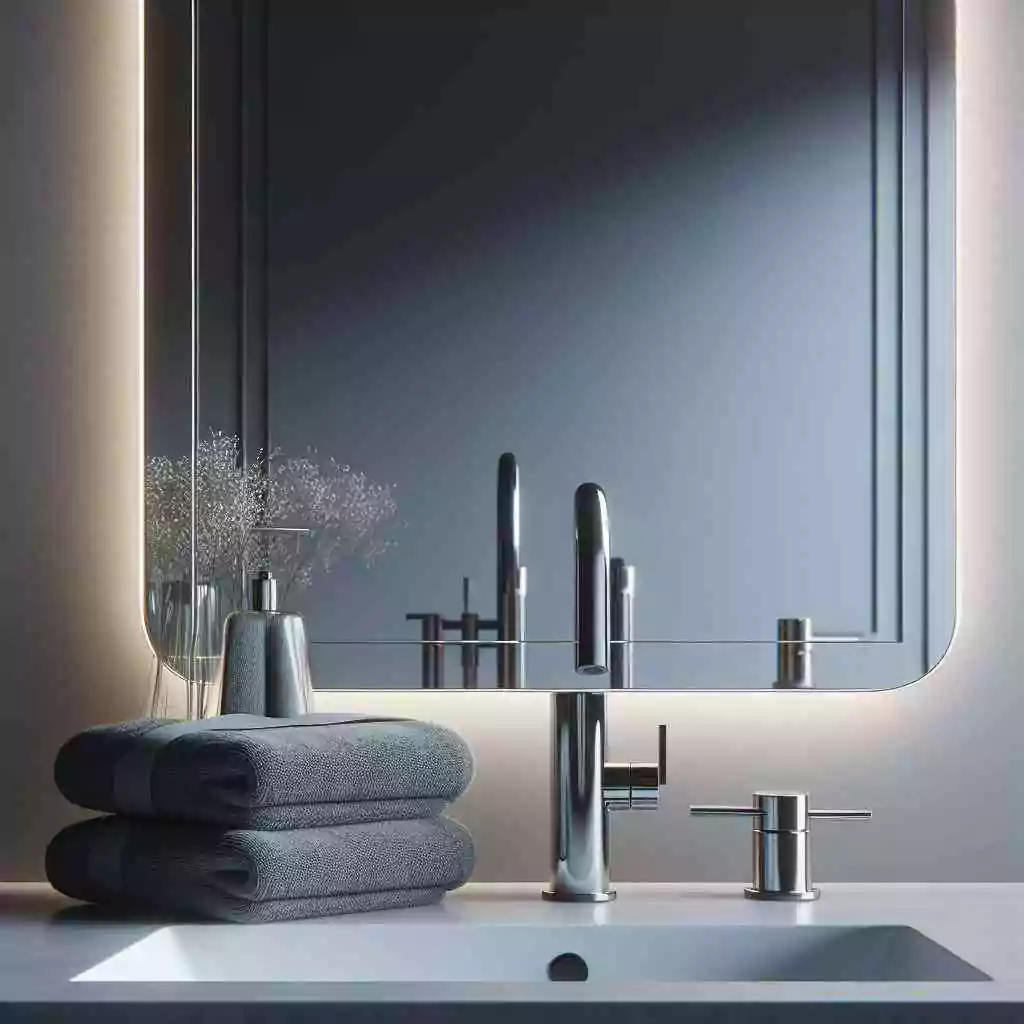 Frameless bathroom mirror
