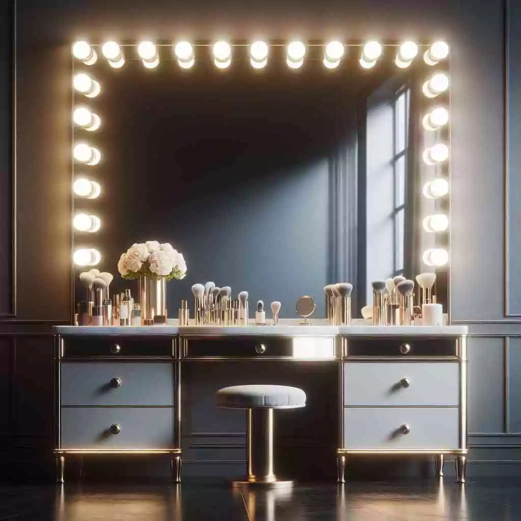 Lighted vanity mirror