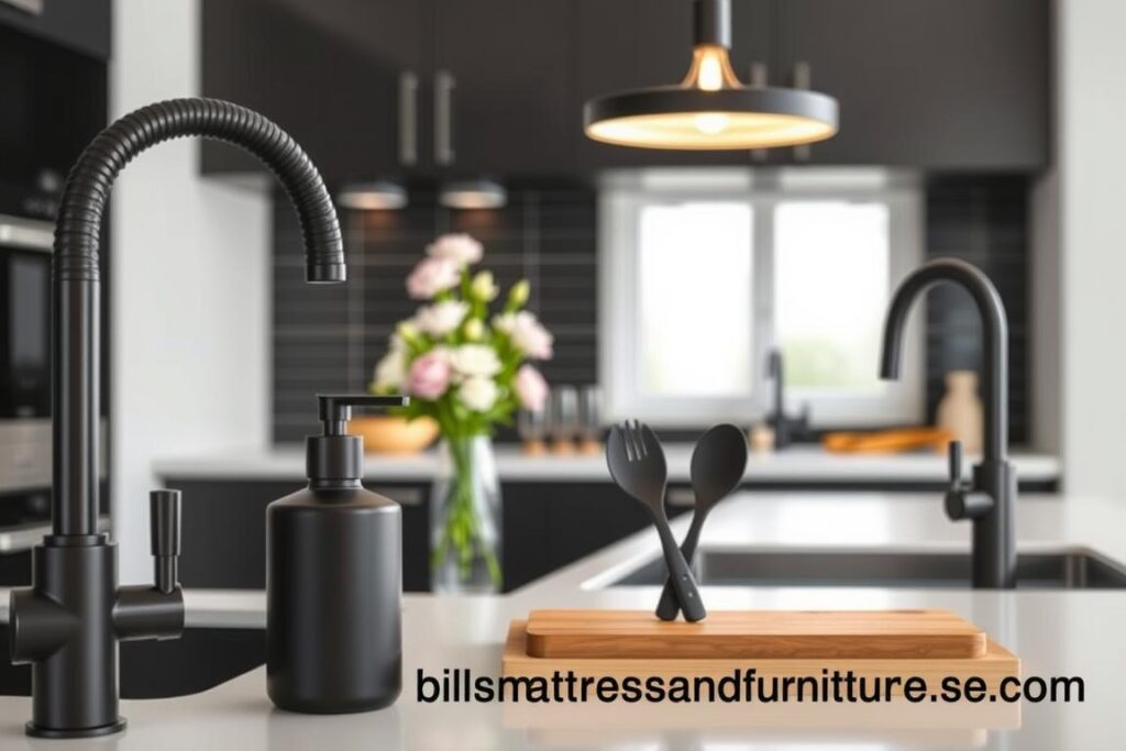 kitchen accessories for black fixtures