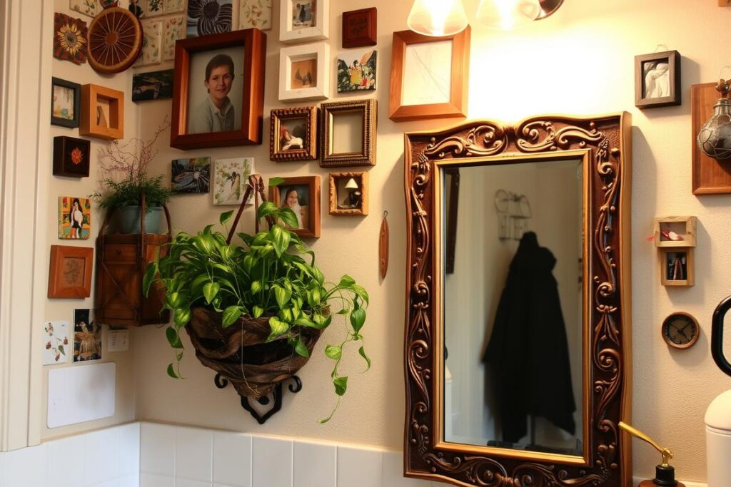 DIY bathroom art with personal touches DIY bathroom art with personal touches