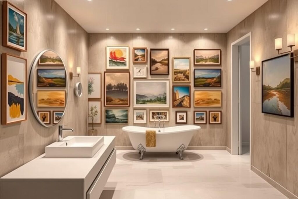 Wall decor ideas for bathroom art and decor focal points.