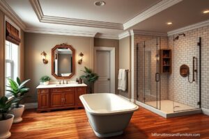 bathroom with bathtub and shower with a big sink