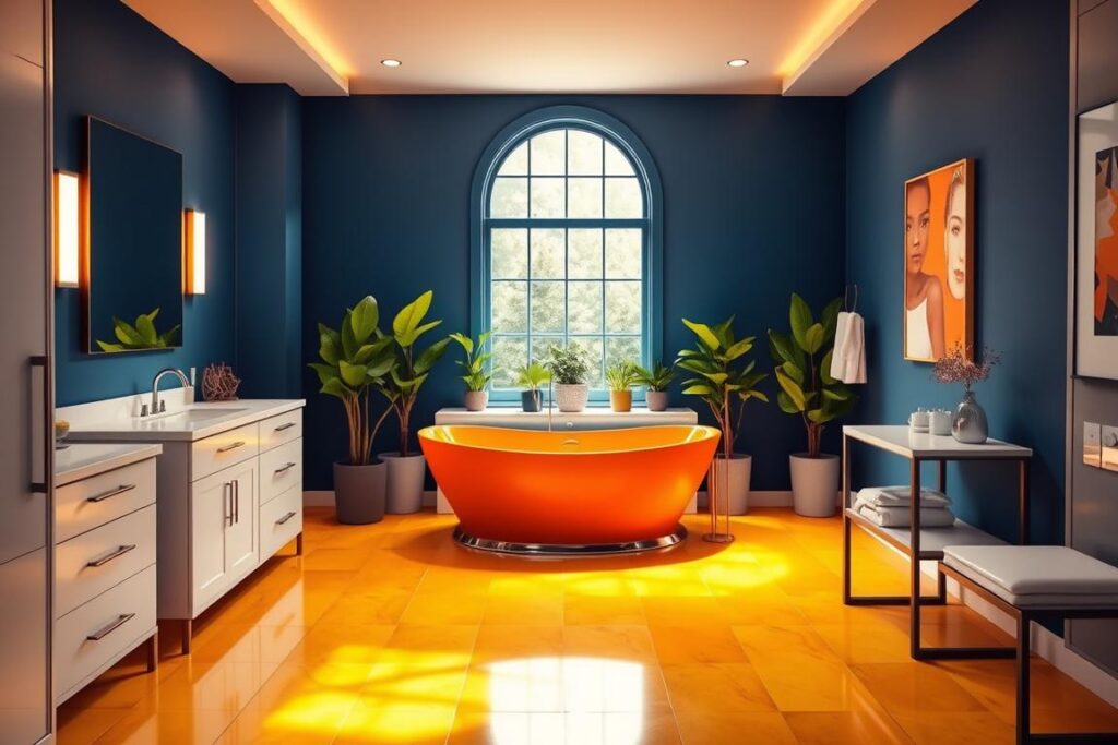 bold colors in master bathroom design