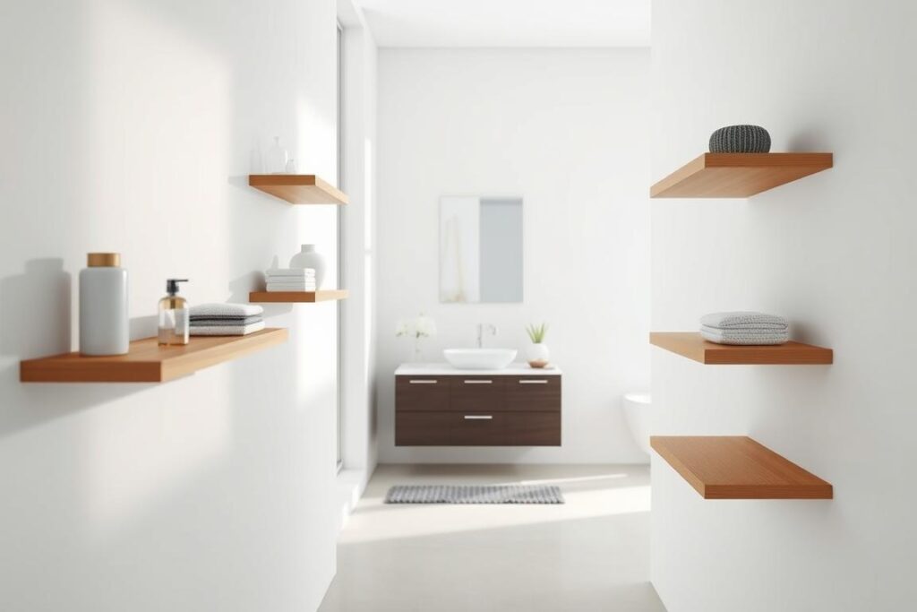 functional bathroom shelves