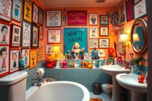 funny bathroom art