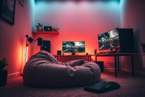 gaming bean bag chair station