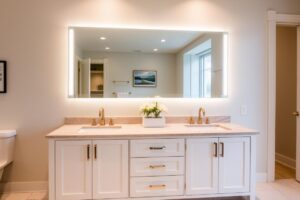 mirrored bathroom vanity