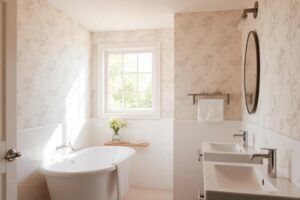 peel and stick wallpaper for bathroom