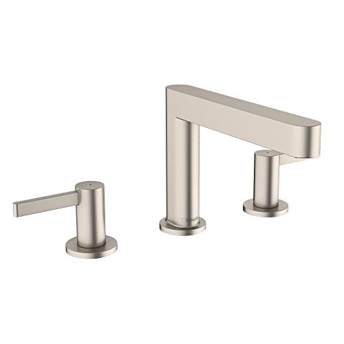 hansgrohe Finoris Modern 2-Handle 3-Hole 0-inch Tall Bathroom Sink Faucet in Brushed Nickel, 76033821