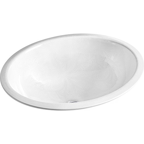KOHLER K-14218-FP1-0 Sartorial Paisley Caxton, ARTIST EDITIONS Oval Under Mount Bathroom Sink, Paisley - French Paisley