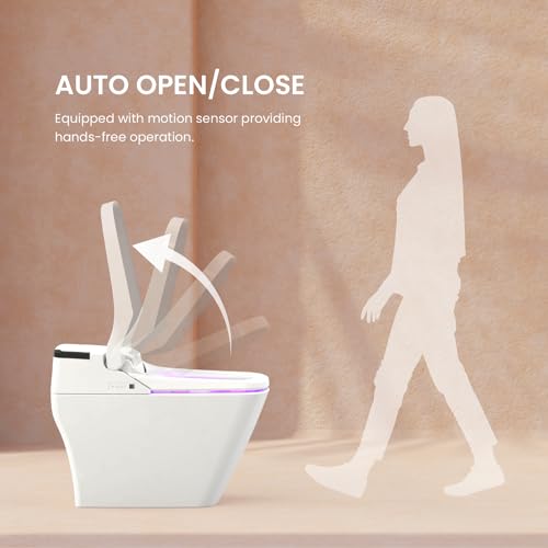 VOVO STYLEMENT TCB-090SA Smart Bidet Toilet for bathrooms, Elongated One Piece Toilet with Auto Open/Close Lid, 1.12 GPF, Auto Dual Flush, ADA Chair Height, Heated Seat, Made in Korea