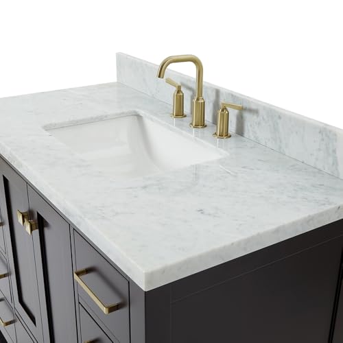ARIEL Cambridge 43 Inch Espresso Bathroom Vanity with Sink, 1.5