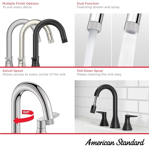 American Standard 7061821.002 Aspirations Widespread Pull-Down Bathroom Faucet, 1.2 GPM, Chrome