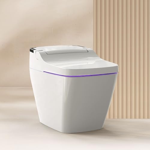 VOVO STYLEMENT TCB-090SA Smart Bidet Toilet for bathrooms, Elongated One Piece Toilet with Auto Open/Close Lid, 1.12 GPF, Auto Dual Flush, ADA Chair Height, Heated Seat, Made in Korea