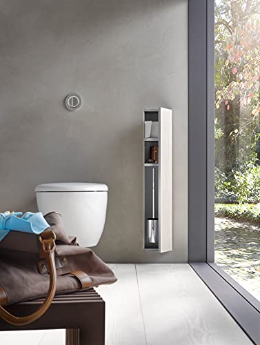 Emco Asis Plus 975611001 Flush-Mounted Toilet Roll Holder Aluminium Frame/Right Door Hinge