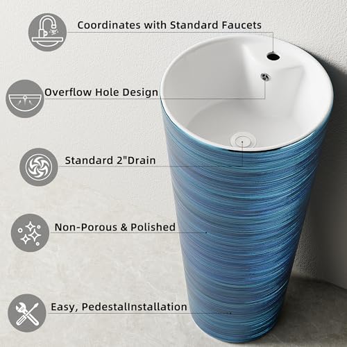 Simple Project One Piece Pedestal Sink 16