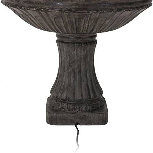 Sunnydaze Classic Designer 55-Inch 3-Tier Polystone Outdoor Water Fountain - Electric Submersible Pump - Light Brown
