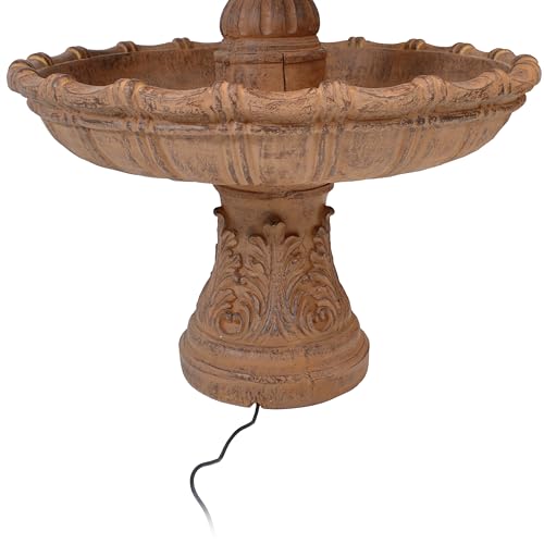 Sunnydaze 80-Inch H Outdoor Water Fountain with Ball Top - Large Tiered Water Feature for The Patio or Backyard