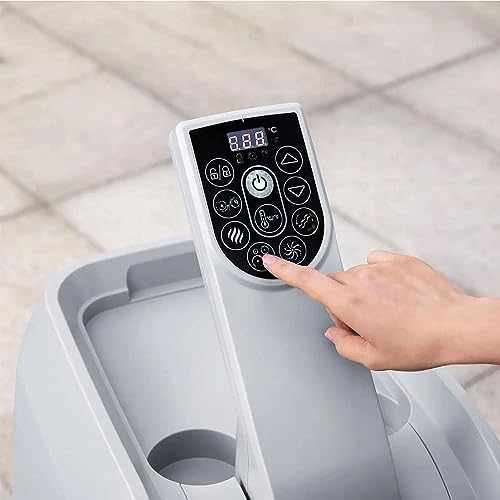 Bestway SaluSpa Santorini HydroJet 5 to 7 Inflatable Round Portable Outdoor Spa with 180 Soothing Jets and Cover, Gray
