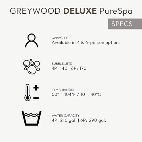 INTEX 28439EP PureSpa Greywood Deluxe Inflatable Spa Set: Includes Energy Efficient Cover – Spa Control App – Wireless Control Panel – 4 Person Capacity – 77