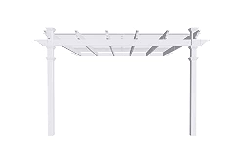 New England Arbors Freemont 12' x 12' Attached Vinyl Pergola
