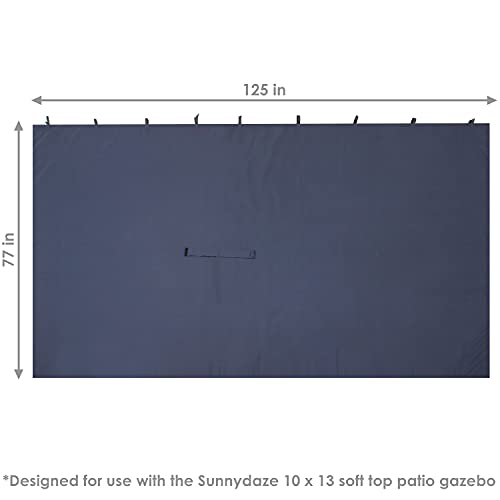 Sunnydaze 125 x 77 Inch Polyester 4-Piece Gazebo Sidewall Set - Gazebo Curtains Only - Provides Shade and Privacy - Navy