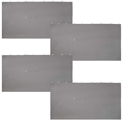 Sunnydaze 10-Foot x 13-Foot Gazebo 4-Piece Polyester Sidewall Set - Outdoor 125 Inches Wide x 77 Inches Tall Polyester Fabric Gazebo Curtains Only - Replacement Sidewalls - Gray