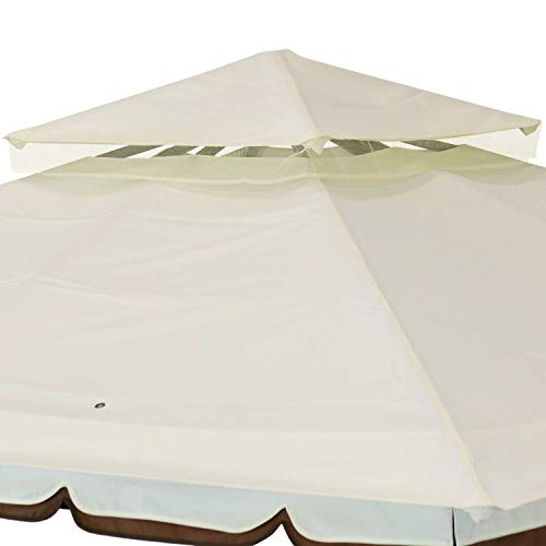 Sunnydaze 10x10 Soft Top Patio Gazebo - Outdoor Gazebo Canopy with Privacy Curtains and Screens for Backyard - Steel Frame - Cream