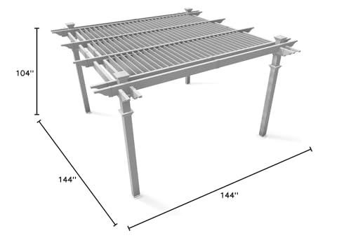 Camelot 12' x 12' Adjustable Louvered Vinyl Pergola