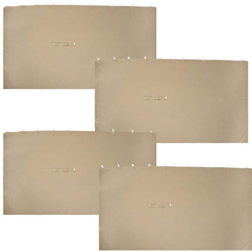 Sunnydaze 125 x 77 Inch Polyester 4-Piece Gazebo Sidewall Set - Gazebo Curtains Only - Provides Shade and Privacy - Tan