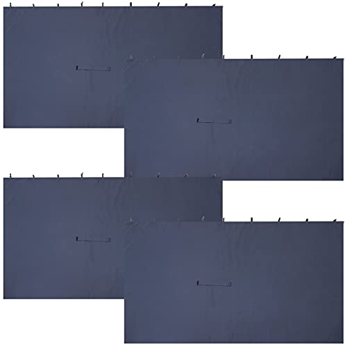 Sunnydaze 125 x 77 Inch Polyester 4-Piece Gazebo Sidewall Set - Gazebo Curtains Only - Provides Shade and Privacy - Navy