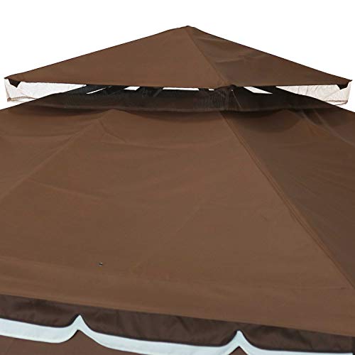 Sunnydaze 10x10 Soft Top Patio Gazebo - Outdoor Gazebo Canopy with Privacy Curtains and Screens for Backyard - Steel Frame - Brown