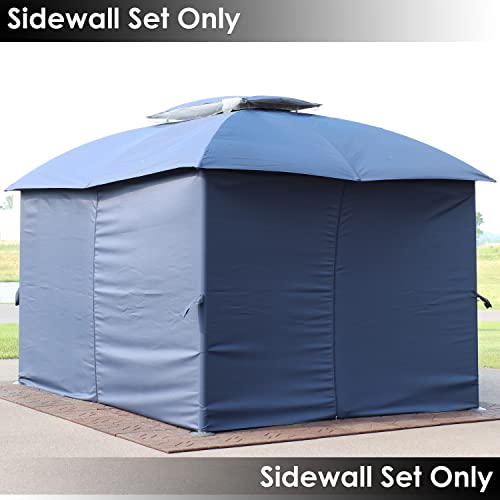 Sunnydaze 125 x 77 Inch Polyester 4-Piece Gazebo Sidewall Set - Gazebo Curtains Only - Provides Shade and Privacy - Navy
