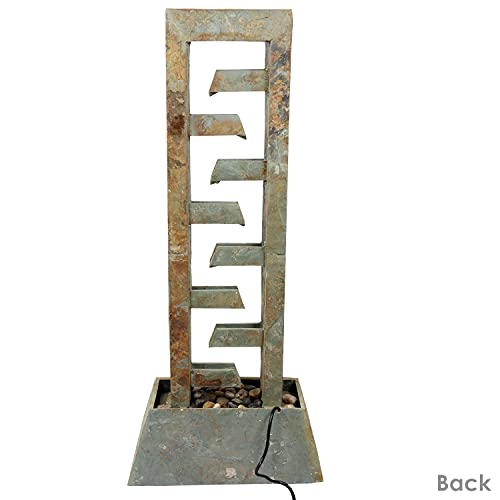 Sunnydaze Cascading Sculptural Fountain - 49-Inch Electric Water Fountain with Submersible Pump - for Garden, Patio, Deck