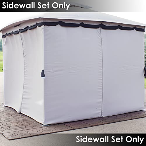 Sunnydaze 10-Foot x 13-Foot Gazebo 4-Piece Polyester Sidewall Set - Outdoor 125 Inches Wide x 77 Inches Tall Polyester Fabric Gazebo Curtains Only - Replacement Sidewalls - Gray
