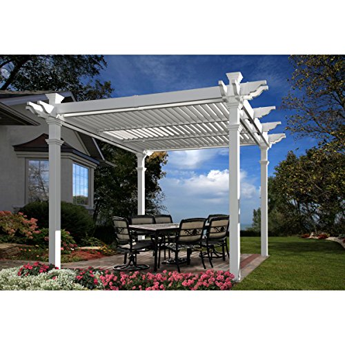 Avalon 10' x 10' Adjustable Louvered Vinyl Pergola