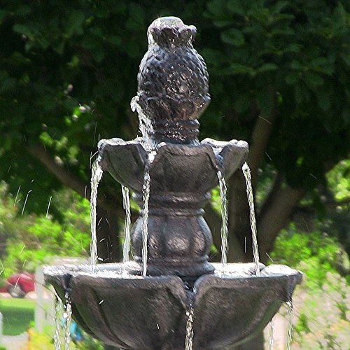 Sunnydaze Pineapple 52-Inch 4-Tier Outdoor Water Fountain - Tall Outdoor Fountain for Garden, Patio or Yard - Black
