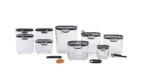 ProKeeper+ Airtight Food Storage Container Set – Clear Plastic Flour and Sugar Canister Set with Magnetic Accessories for Kitchen Organization - Best Food Storage Containers