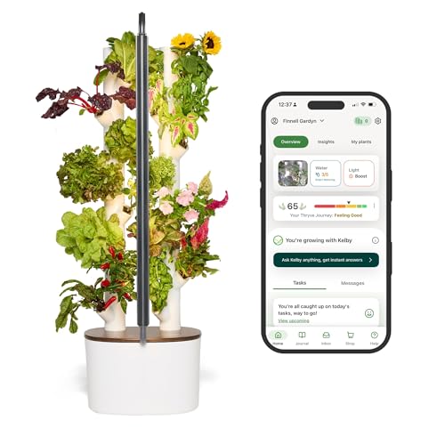 Gardyn Studio 1 Vertical Hydroponics Growing System Kit - 16 Non-GMO Plants, Herbs, Vegetables - Tower Garden - Hydroponic Herb Garden Planter Indoor Kit - Indoor Gardening System with LED Grow Lights - Best Grow tower