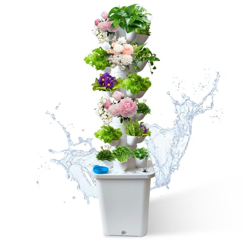 chicify 30 Plants Hydroponic Tower, Hydroponics Growing System Tower, Hydroponics Tower with Timer Automatic Watering, Vertical Hydroponic Tower, Planter Germination Kit for Herbs Vegetables Fruits - Best Grow tower